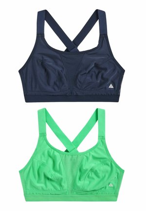 SPORTS HIGH IMPACT CROP 2 PACK - Bustier - green navy blue