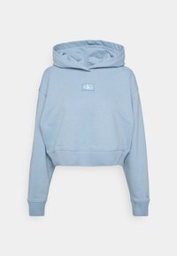Calvin Klein Jeans BADGE WIDE SLEEVES CROP  HOODIE - Ikdienas džemperis - iceland blue