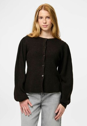 Pieces PCSILLY LS PUFF KNIT CARDIGAN NOOS BC - Gilet - hot fudge