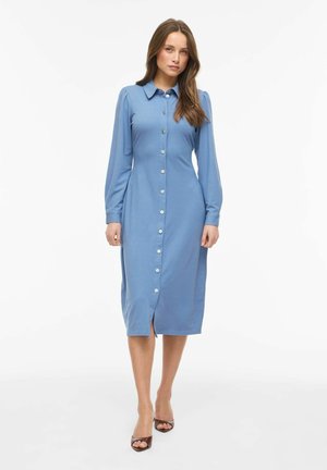 VILA MAXIKLEID VICHANIA LANGARM - Blusenkleid - light blue denim