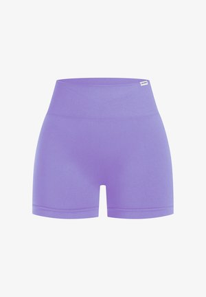 Lilla højderede shorts lavet af strækbart materiale, med en glat overflade og en kontrasterende ribbet talje for komfort.