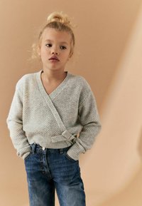 Next BALLET STYLE FRONT TIE REGULAR FIT - Striktrøje - grey