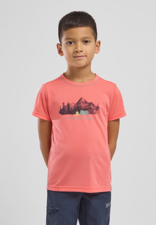HIKING GRAPHIC - Sport T-Shirt - print sunset coral