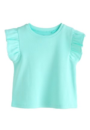 Next, REGULAR FIT - FRILL  - Lihtne T-särk - turquoise blue