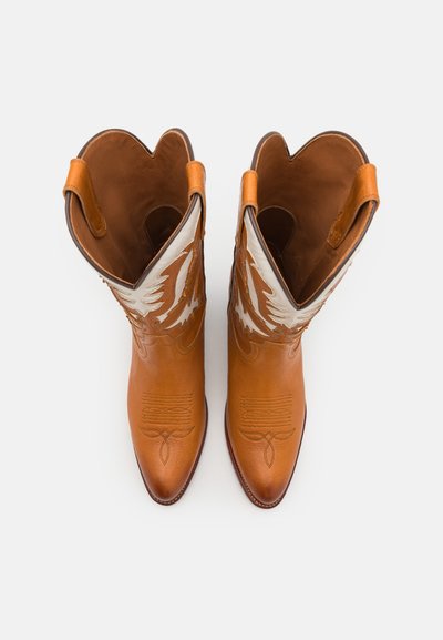 Polo Ralph Lauren LEATHER COWBOY BOOT - Kaubojiški / motociklininko stiliaus batai - cream