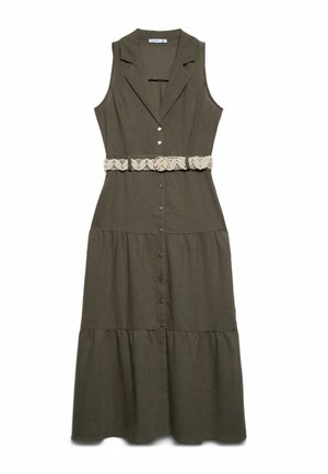 Terranova, VESTITO CHEMISIER LUNGO CON CINTURA - Abito a camicia - verde militare