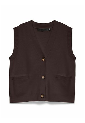 Vero Moda, KNITTED VEST VMGOLD KNITTED VEST - Vest - chocolate torte
