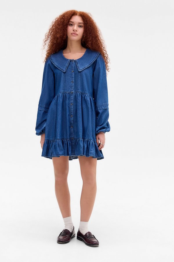 COLLAR DRESS - Denim dress3