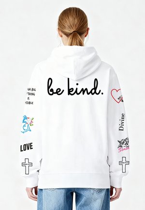 TATTOO BE KIND EMBROIDERY - Felpa con zip - white