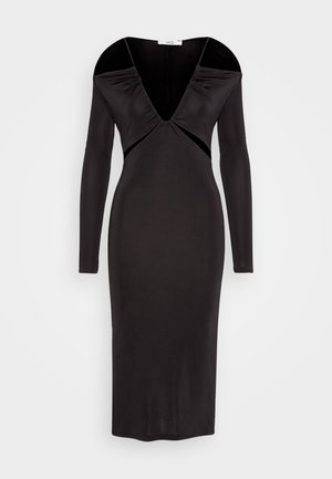 WAL G., MONET CUT OUT MIDI - Jersey dress - black