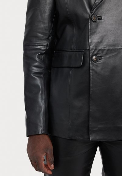 STUDIO ID ANTONIO - Giacca di pelle - black