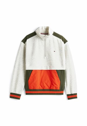 COLOUR-BLOCKED HALF-ZIP - Sweatshirt - light grey heather colourblock