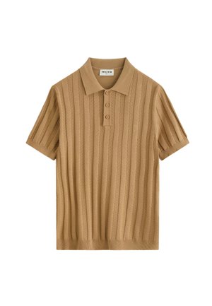 FRILIVIN, POLO TRICOT TORSADÉ CASUAL - Polo - camel