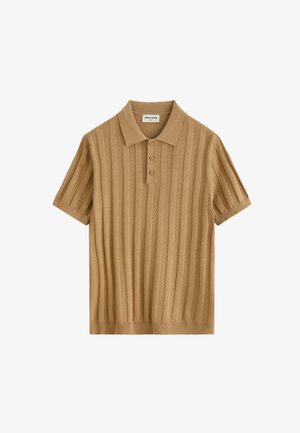 FRILIVIN, POLO TRICOT TORSADÉ CASUAL - Polo - camel
