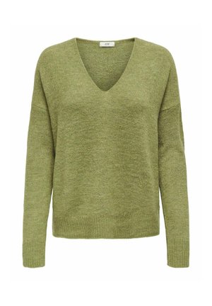 JDY JDYELANORA L/S V-NECK PULLO. KNT NOOS - Пуловер - grün