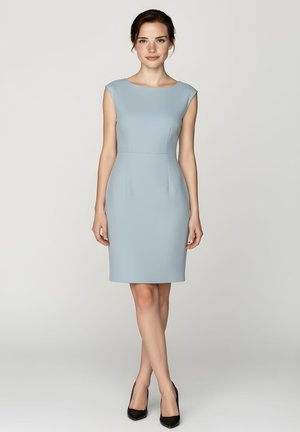 CON CUELLO REDONDO Y BOLSILLOS - Vestido de tubo - celeste