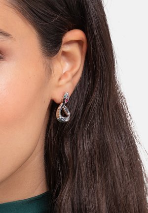 THOMAS SABO, OHRRINGE SCHLANGE SILBER - Ohrringe - schwarz rot silberfarben