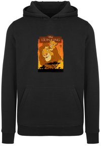 Melna kapuce ar spilgtu Disneja Lauva karaļa grafiku, kurā attēlots lauva un mazulis, ar oranžiem, dzelteniem un melniem akcentiem. Iekļauta kabata "kangaroo".