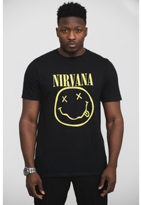 Paradiso Clothing NIRVANA FLOWER SNIFFIN GRAPHIC - Print T-shirt - black