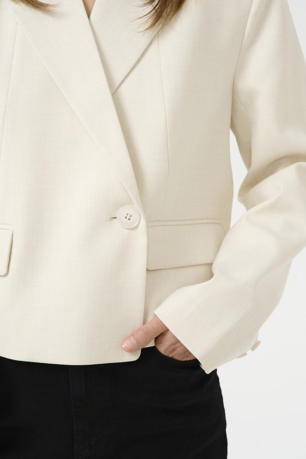 SEAVER - Blazer - egret melange4