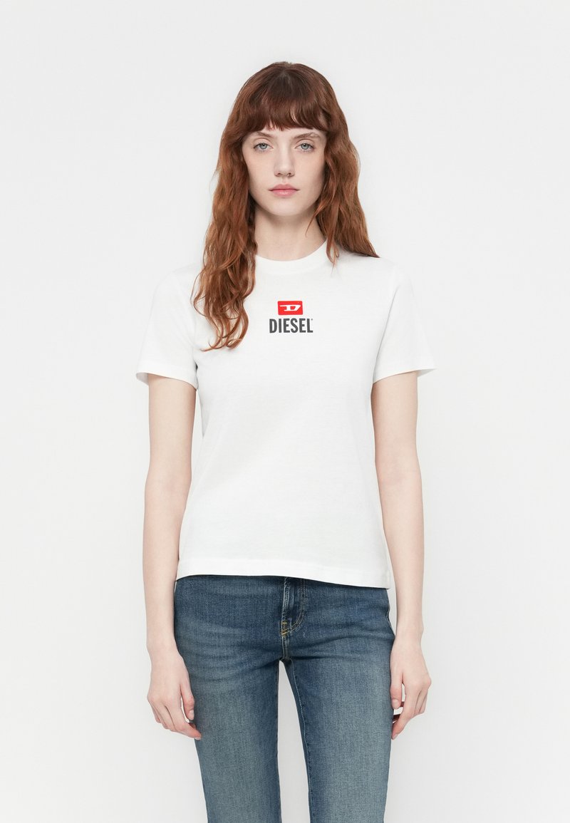 Diesel T-shirt print wit Diesel T-shirt print wit