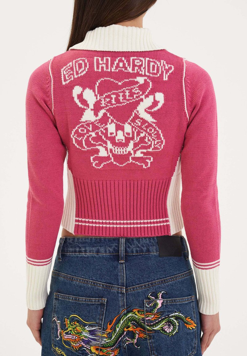 Ed Hardy - ZIP UP - Cardigan - pink, Enlarge