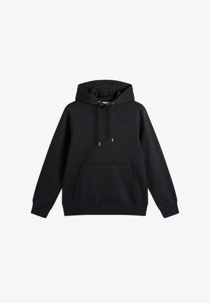 Mustahupparipaita, valmistettu puuvillasta, jossa edessä tasku, nyörikiristys, resorit hihansuissa ja helmassa. Yksinkertainen muotoilu, minimaalinen brändäys.