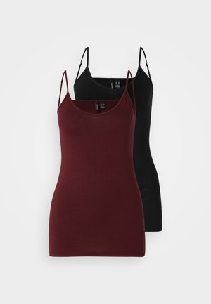 Vero Moda Tall VMMAXI MY SOFT V SINGLET 2 PACK - Top - black/port royale