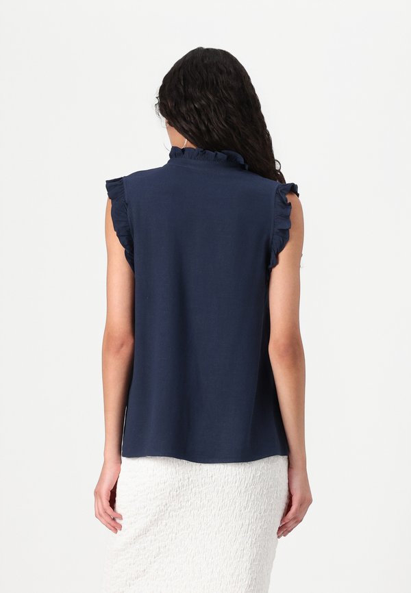 SLFVIVA SUN RUFFLE - Button-down blouse - dark sapphire4