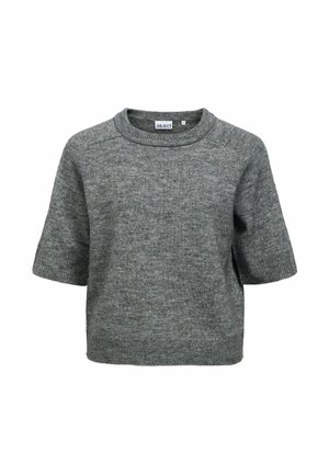 Object, OBJDENISI 2/4 RE KNIT PULLOVER NOOS - T-shirt basic - medium grey melange