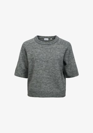 Object, OBJDENISI 2/4 RE KNIT PULLOVER NOOS - T-shirt basique - medium grey melange