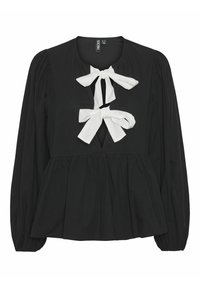 PCGOLLY LS BOW TOP D2D JIT - Blouse - black