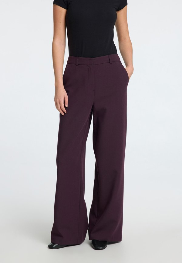 SLFRITA-PAXA HW EXTRA WIDE MEL - Trousers - plum perfect detail melange