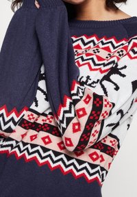 VILA Stickad tröja - dark blue