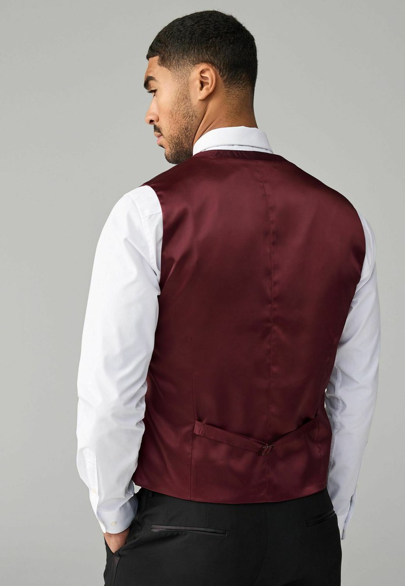 Next REGULAR FIT - TEXTURED - Waistcoat - dark red/red - Zalando