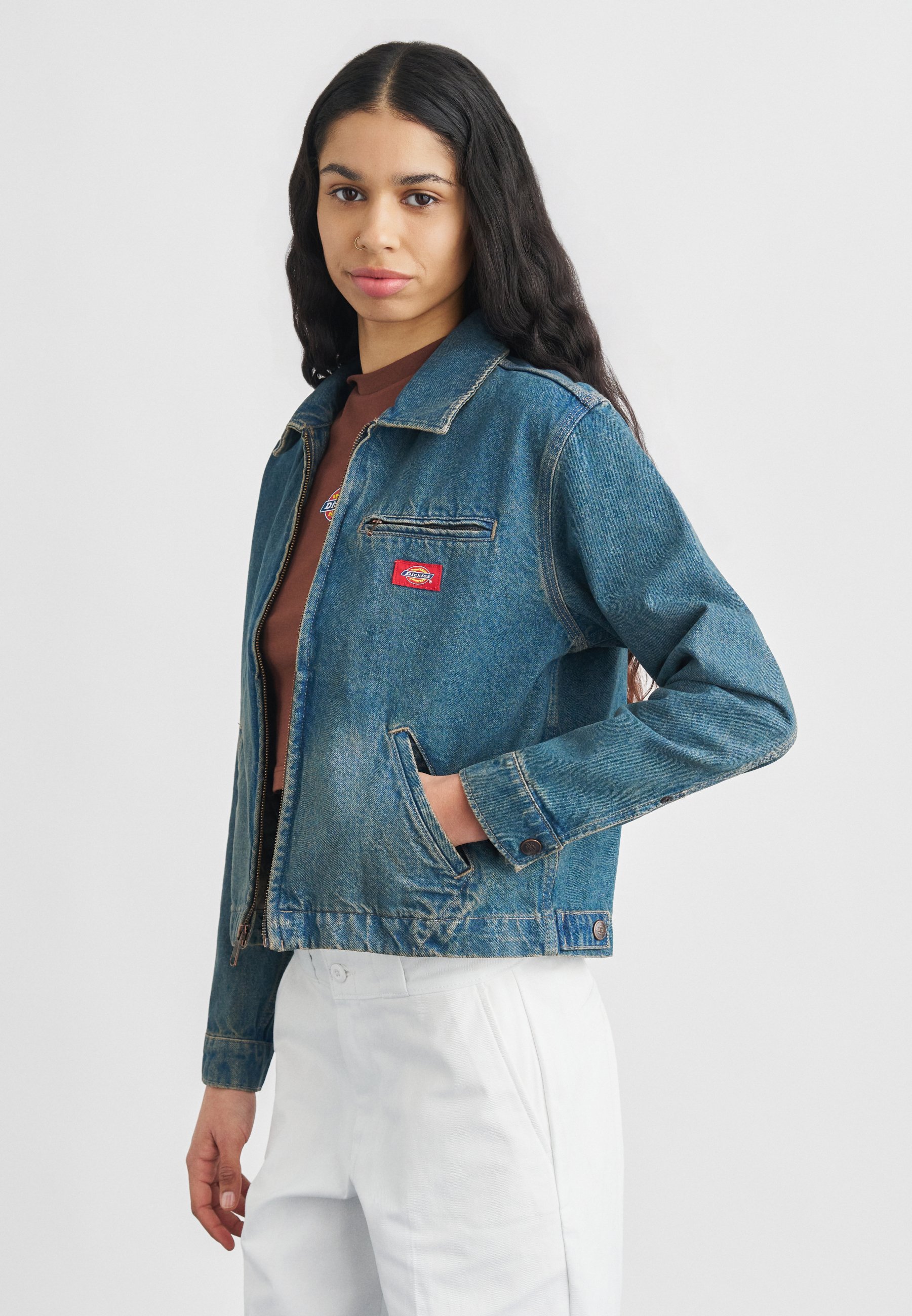 Dickies PAINTER JACKET - Denim jacket - khaki tinted blue/dyed