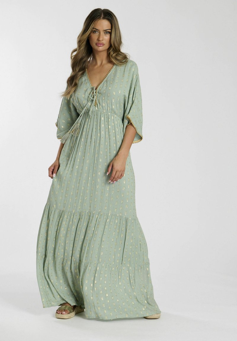 South Beach TIERED SPOT TIERED - Maxi dress - green - Zalando
