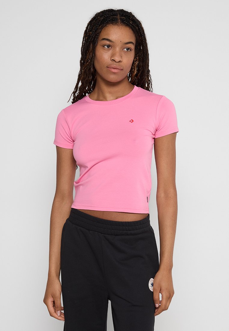 Converse T-shirt basic donkerroze Converse T-shirt basic donkerroze