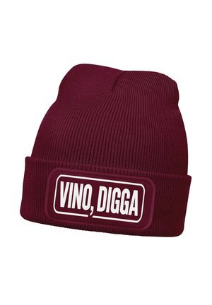 VINO DIGGA SPRUCH AUFDRUCK LUSTIG - Beanie - bordeauxrot
