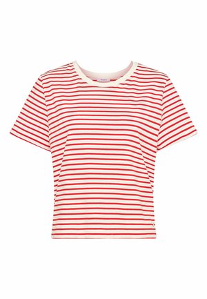 Triko s potiskem - goji berry bright white striped tee