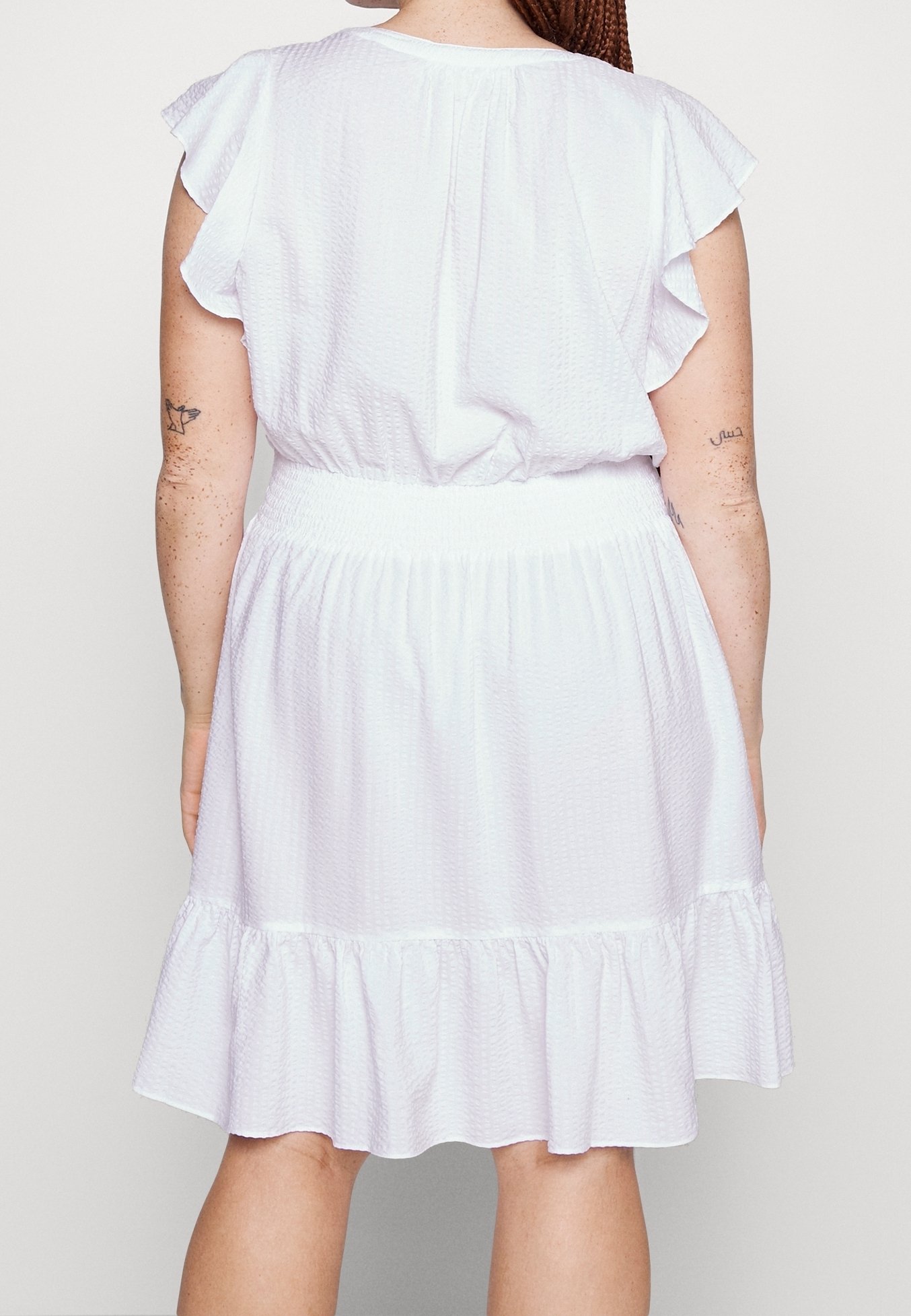 white drop waist corset dress Salma Drop Waist Cotton Maxi Dress - White