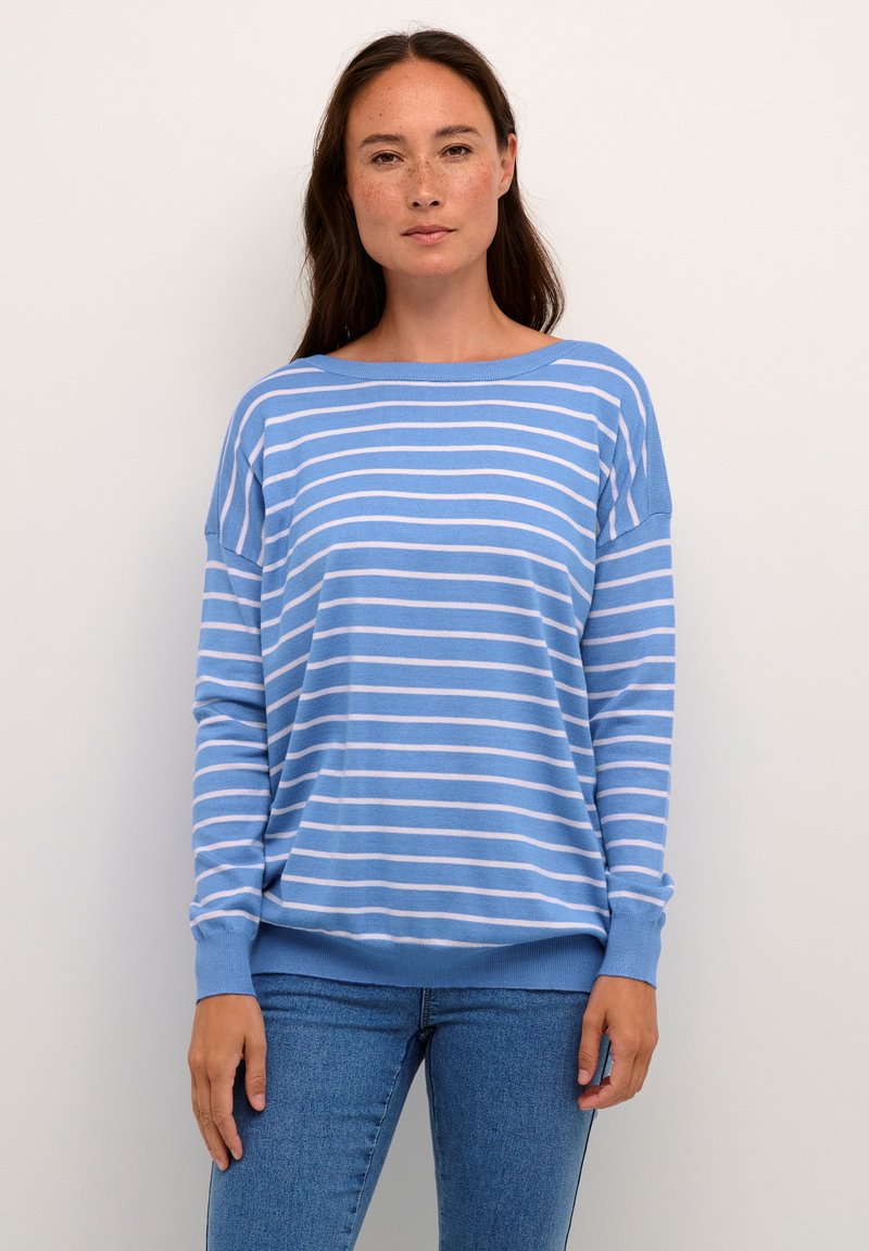 Kaffe - MALA LONG SLEEVE - Pullover - ultramarine tutledove stripe, Agrandir