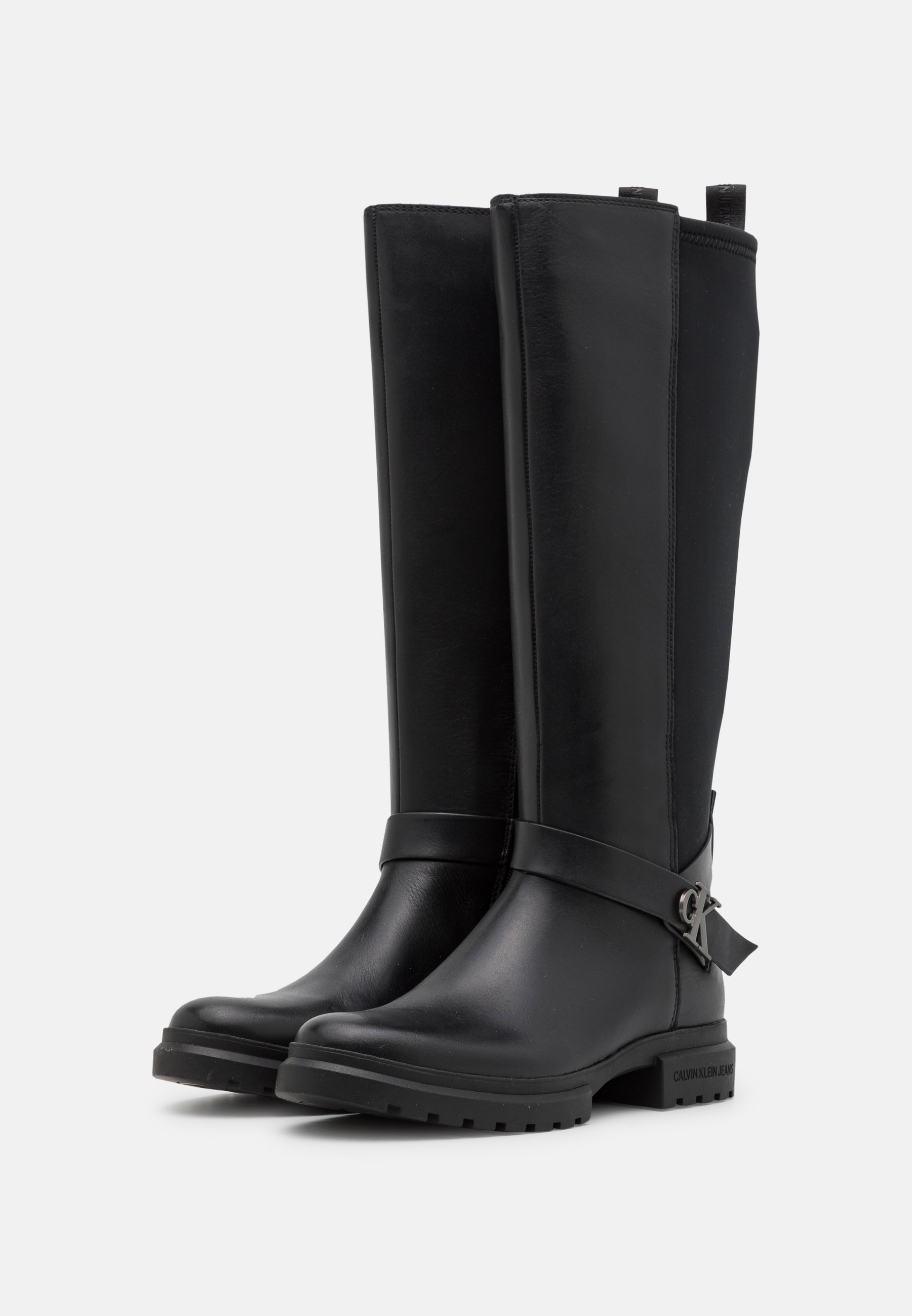 Calvin Klein Jeans CLEATED HIGH BOOT BUCKLE - Laarzen - black/zwart -  Zalando.nl