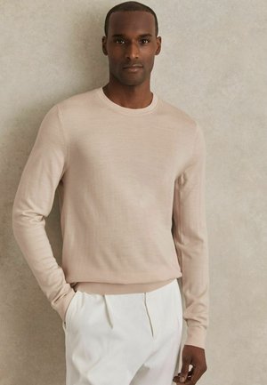 REGULAR FIT - WESSEX CREW NECK - Striktrøje - beige