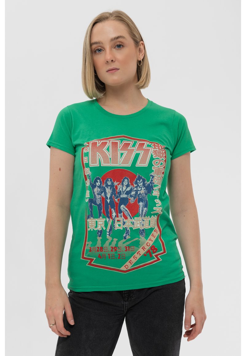 Paradiso Clothing KISS DESTROYER TOUR  - Print T-shirt - green