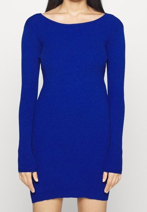 Stickad klänning - royal blue