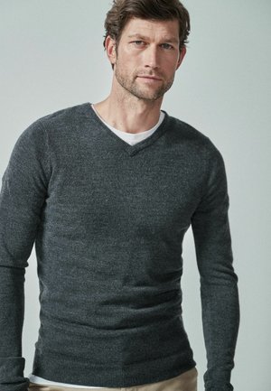 Next SOFT TOUCH V-NECK - Sweter - dark grey