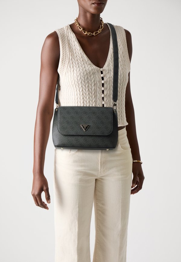 MERIDIAN FLAP CROSSBODY - Cross body bag - coal logo