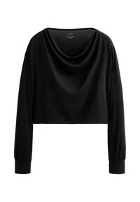 DRAPED NECK - Longsleeve - black