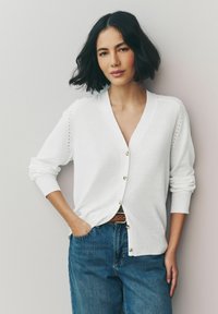 Next BUTTON UP REGULAR FIT - Cardigan - white
